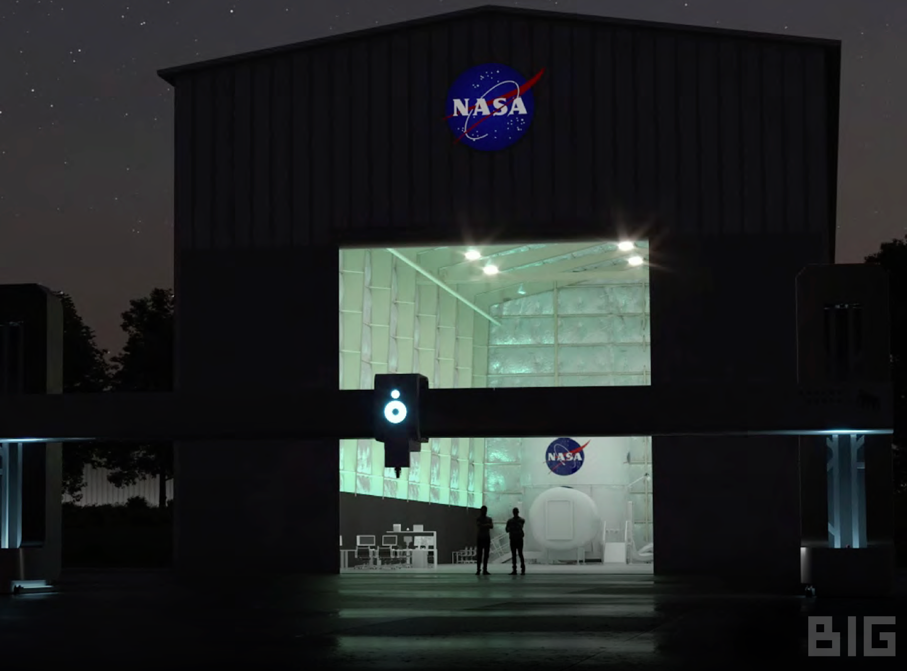 NASAのジョンソンスペースセンターに設置された3Dプリンタ「Vulcan」　出展：-ICON社